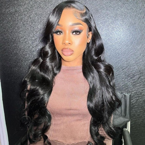 Bundles with Frontal Malaysian Body Wave Hair 3 Bundles with 13x4 Lace Front Closure HD Lace Frontal with Bundles