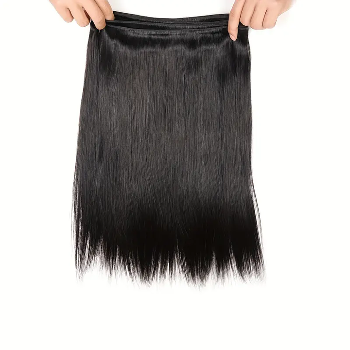 Natural Black Straight Human Hair Bundle With Smooth, Sleek Texture