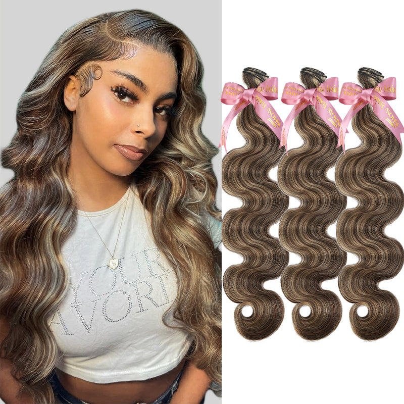 Ishow #P2/27 Premium Human Hair Bundles, Body Wave Hair With Highlight