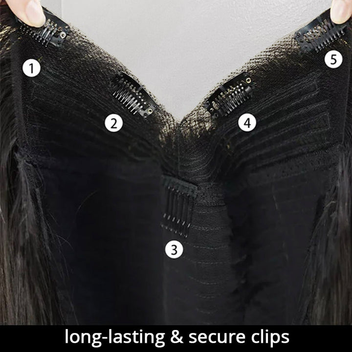 Glueless V Part Wigs Body Wave Human Hair Wigs Beginnger Friendly Thin U Part Wigs