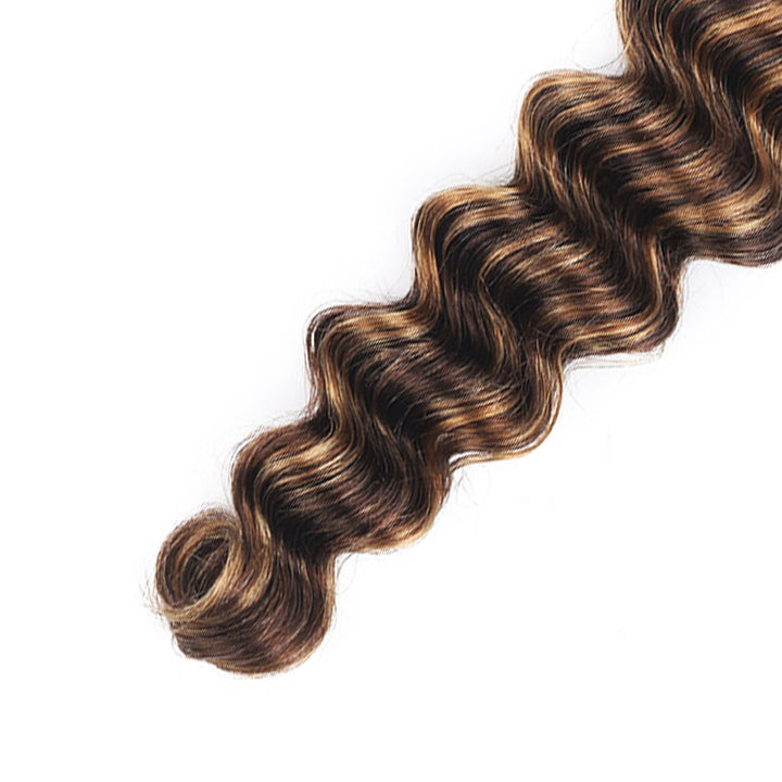 P4/27 Honey Blonde Body Wave Human Hair Bundle Showcasing Defined Waves and Healthy Shine