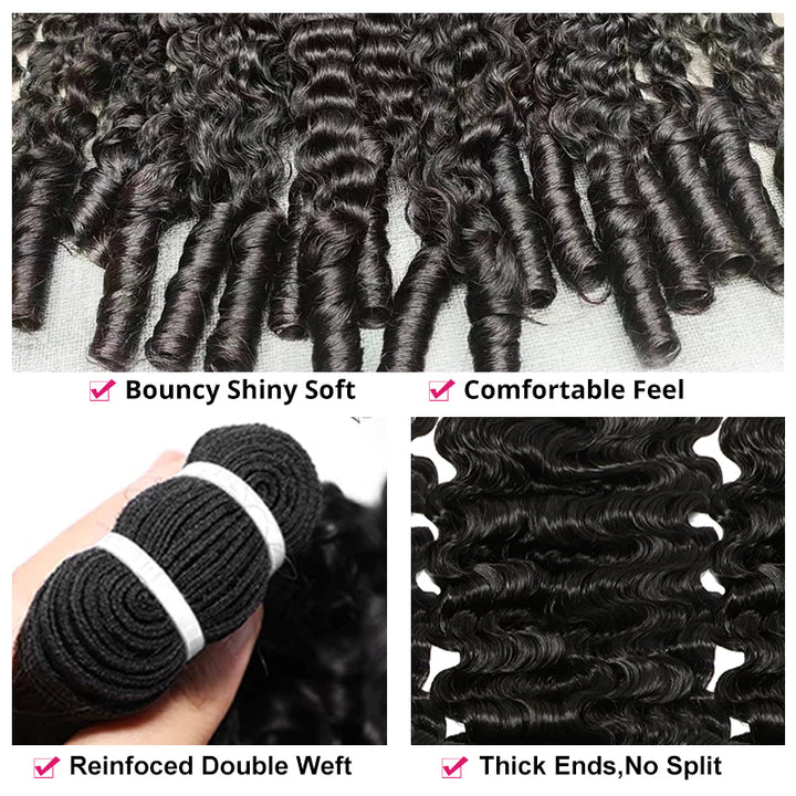 Ishow Burmese Curly Hair Bundles Features, Bouncy Shiny Soft Hair