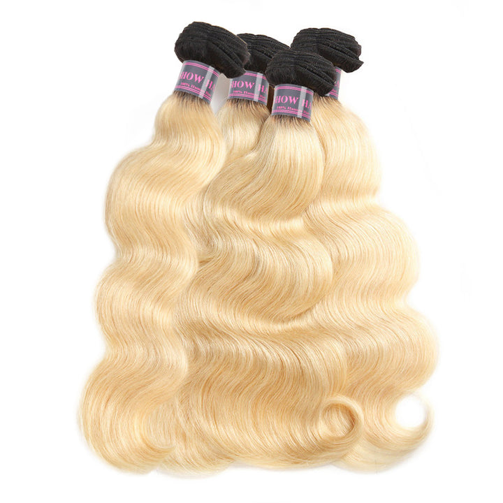 Ishow T1B/613 Blonde Body Wave Hair Bundles, Soft and Shiny Texture