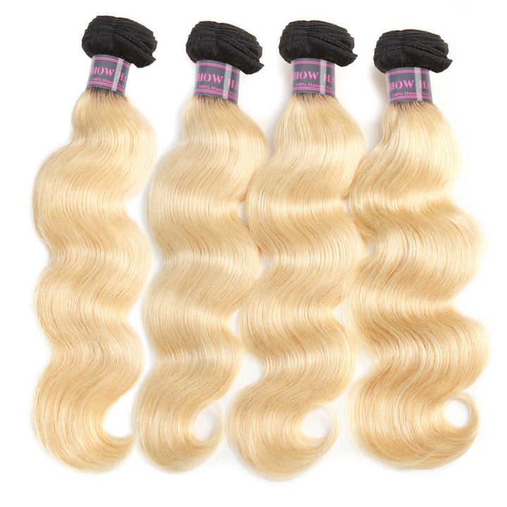 Ishow T1B/613 Blonde Body Wave Hair Bundles, 100% Virgin Human Hair, Silky and Full