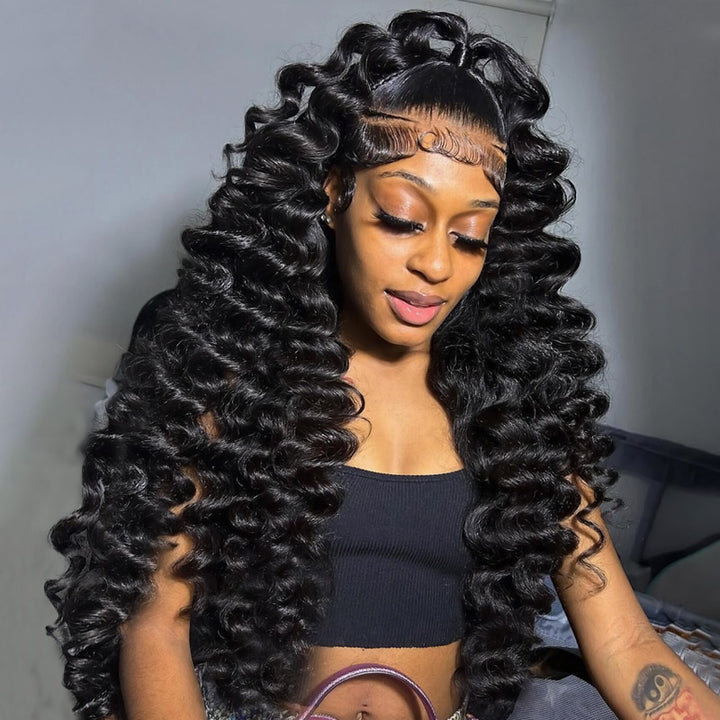 Ishow Hair Loose Deep Wave Human Hair Wig On Model