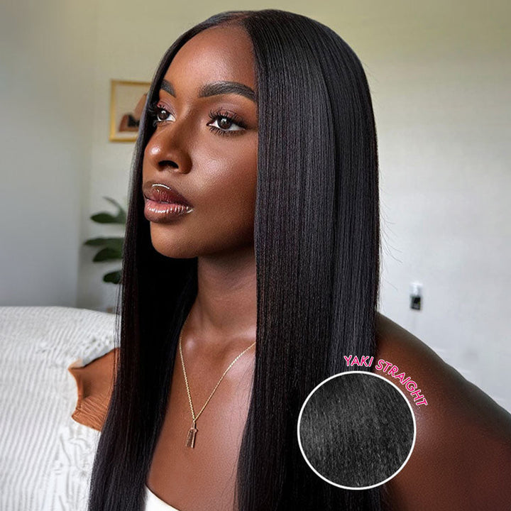 Yaki Straight Hair On a Black Woman. Brazilian Human Hair Bundles With Closure