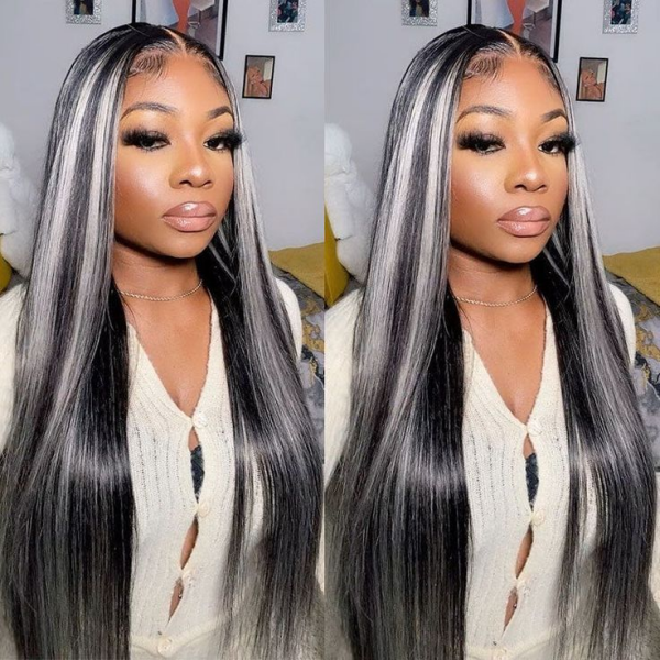 Black and grey 2024 lace front wig