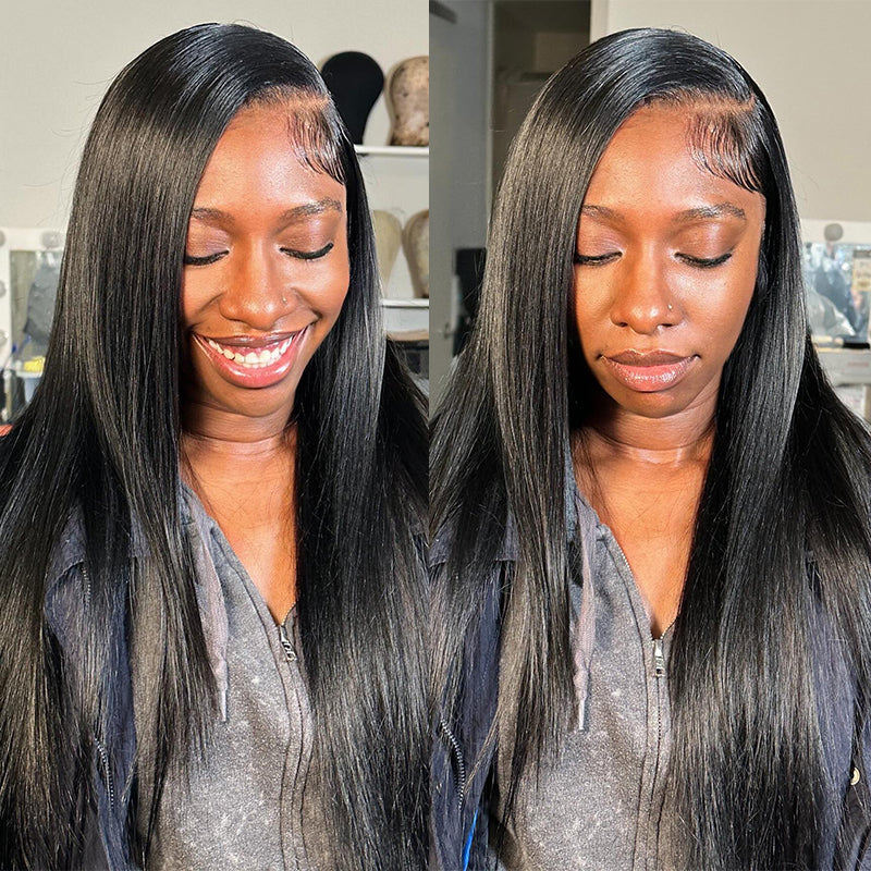 Virgin Brazilian Straight Hair 3 Bundles with 4*4 Lace Closure Human Hair - IshowHair