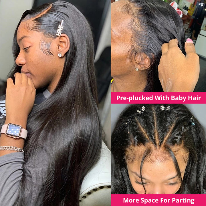 Brazilian Straight 13X6 Lace Front Wig With Pre-Plucked Hairline and Baby Hair