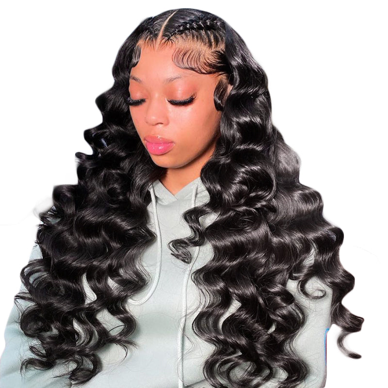Model With Long, Loose Wave Hairstyle From 4 Bundles and Ear-To-Ear Lace Frontal