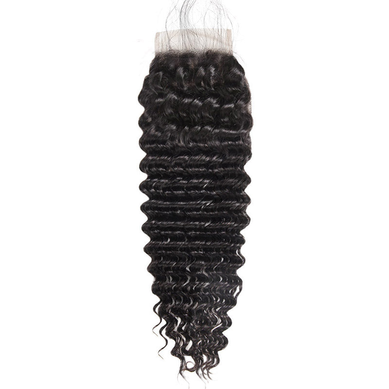 Deep Wave 4X4 Lace Closure Malaysian Human Hair
