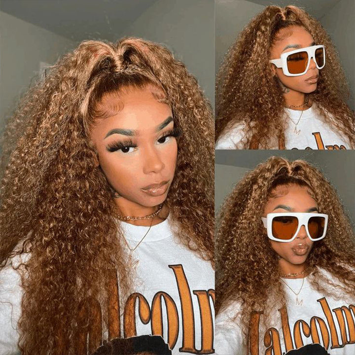 Peruvian P4/27 Honey Blonde Color Deep Wave Human Hair Wigs - IshowHair