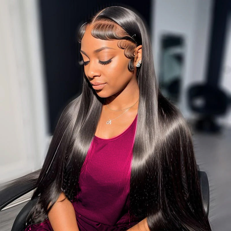 Long Straight Human Hair Bundle With Baby Hairs and Natural Hairline