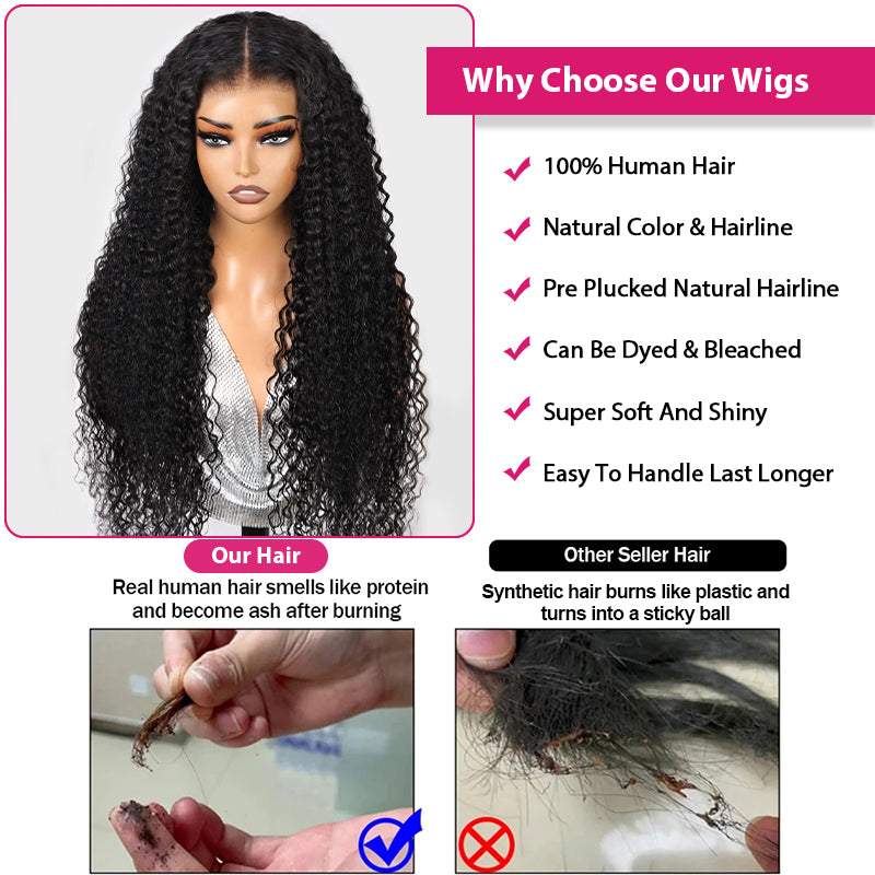 Close-Up of Curly Lace Front Wig Showing Undetectable HD Lace and Natural Hairline