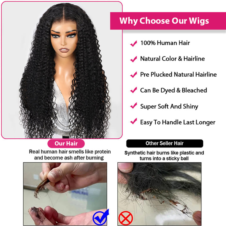 Close-Up of Curly Lace Front Wig Showing Undetectable HD Lace and Natural Hairline