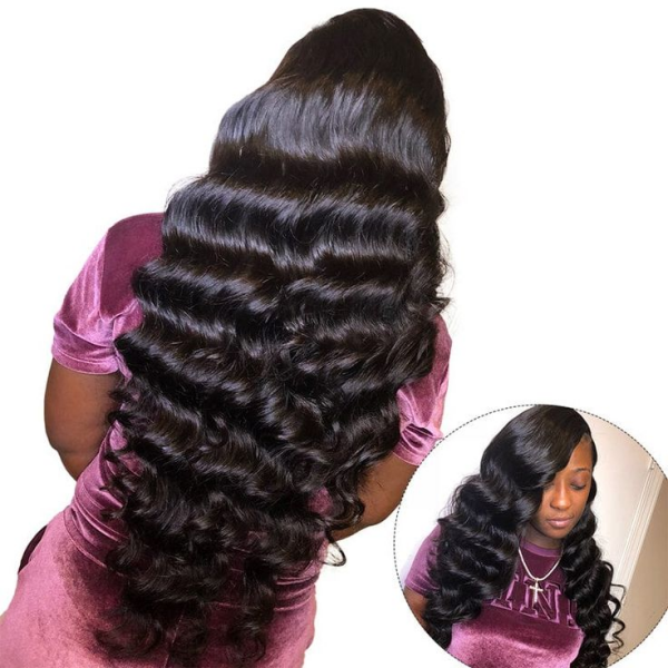 Loose Deep Wave Hair with Closure Brazilian Hair 3 Bundles with 4x4 Lace Closure