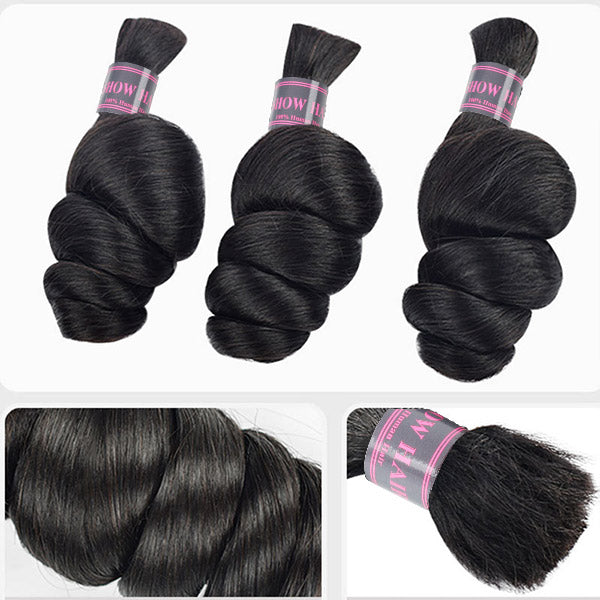 Ishow Hair Loose Wave Bulk - Natural Black Remy Hair