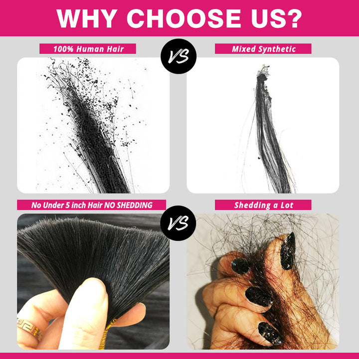 Ishow Hair Bulk Human Hair: 100% Human Hair vs Mixed Synthetic, No Shedding