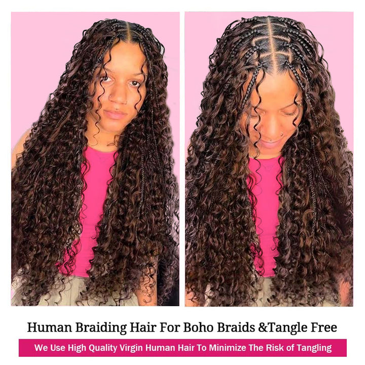 Ishow #4 Brown Deep Wave Hair for Boho Braids