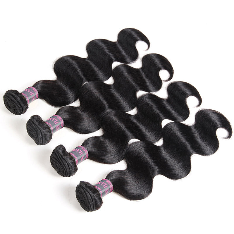 4 Bundles of Body Wave Human Hair in Natural Black Color With Healthy Ends