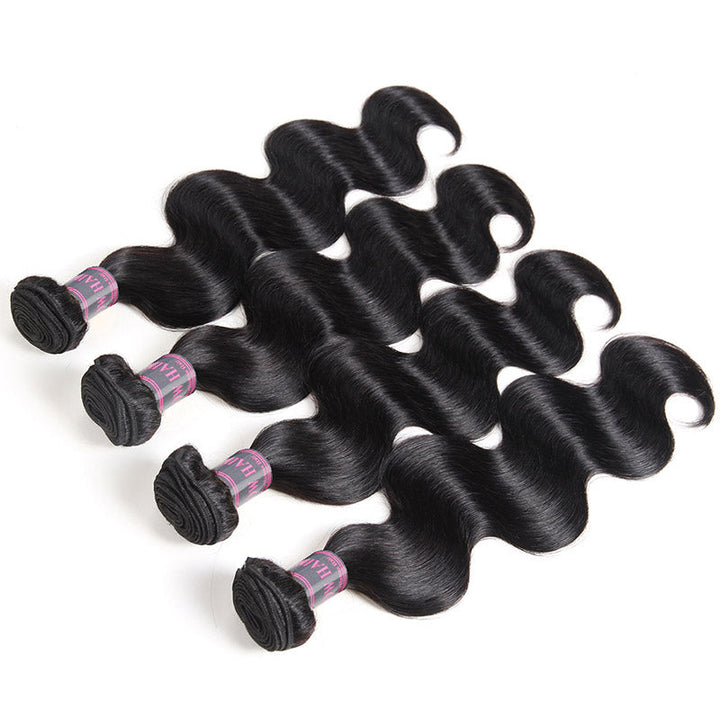 4 Bundles of Body Wave Human Hair in Natural Black Color With Healthy Ends