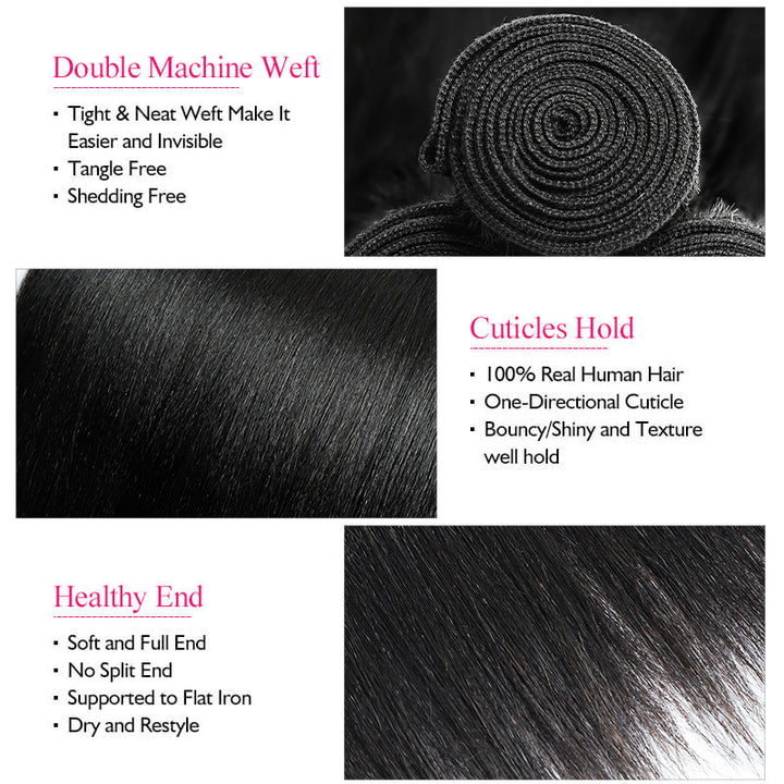 Ishow Yaki Straight Hair Bundles - Detailed Hair Texture and Quality Features