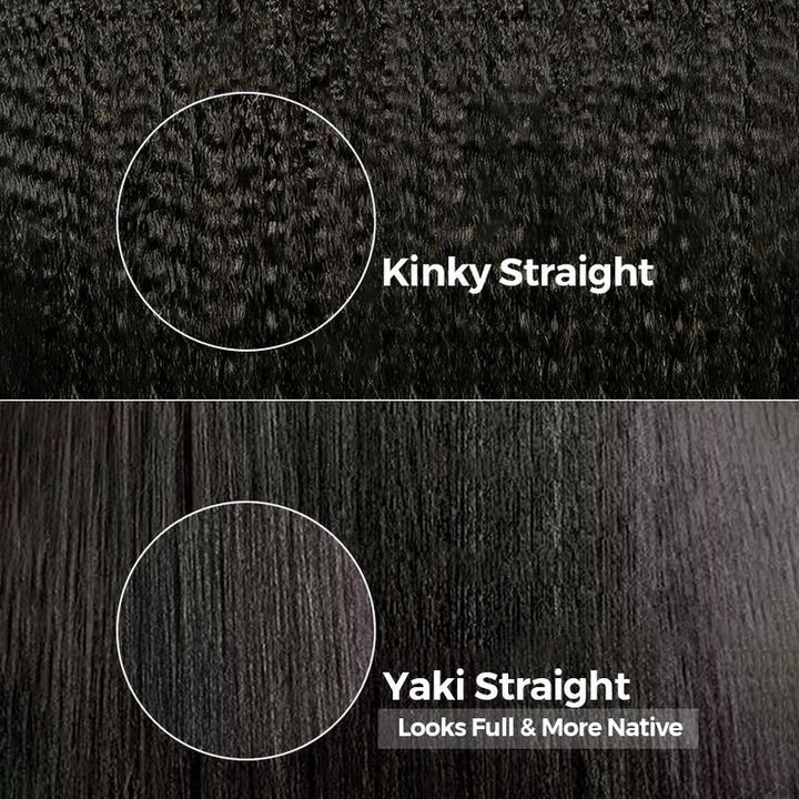 Ishow Yaki Straight Wig Texture Comparison
