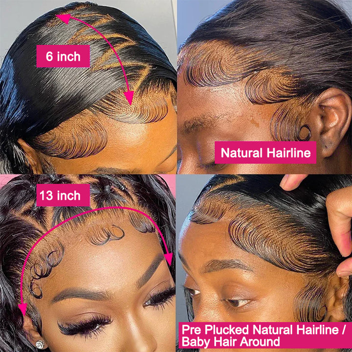Close-Up of Pre-Plucked Natural Hairline With Baby Hair Around a Lace Front Wig
