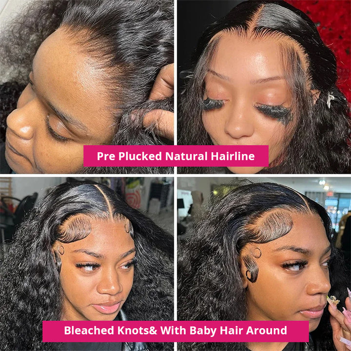 Deep Wave HD Lace Wig Made with 4x4 Lace Closure Human Hair Wig and Malaysian Remy Hair, this wig gives you the style, comfort, and durability you need.