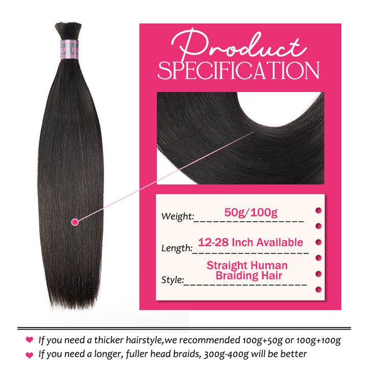 Ishow Straight Human Braiding Hair - Product Specifications