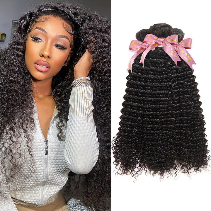 Curly Hair 3 Bundles of 100% Human Hair Weave