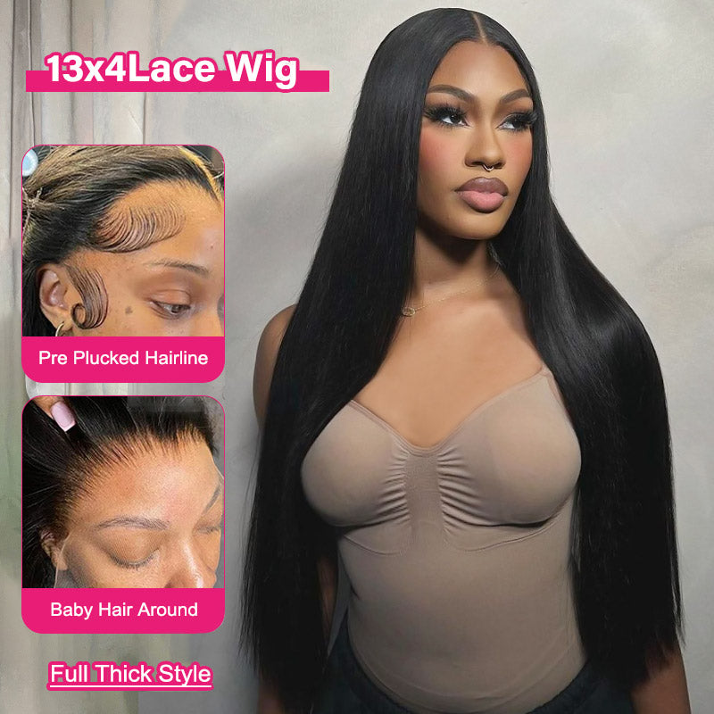 Lace Front Hair Wigs Peruvian Virgin Remy Straight Human Hair Wig - IshowHair