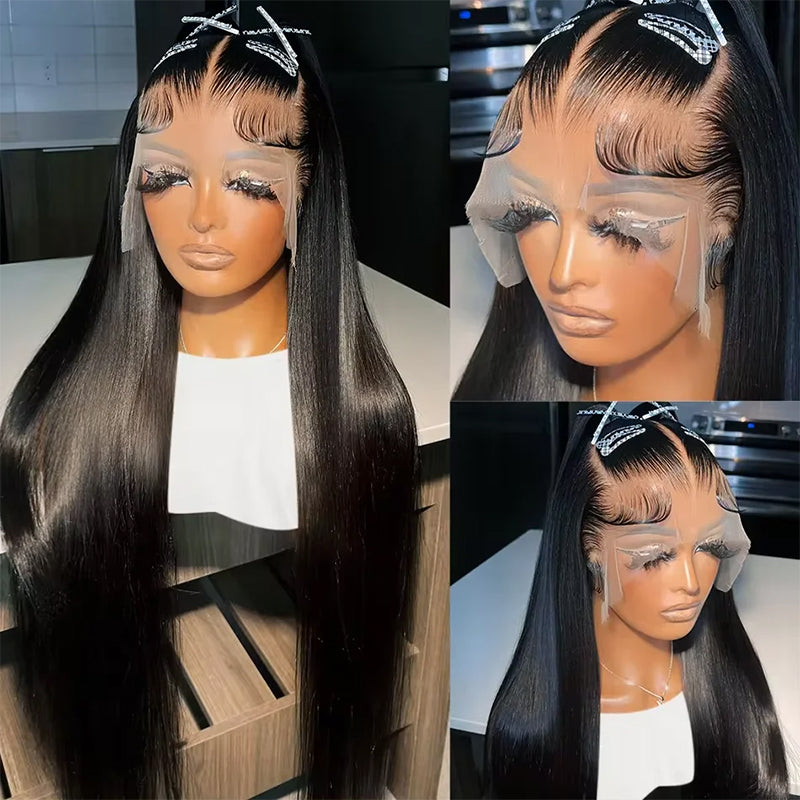 Ishow HD Lace Front Wig Model in Natural Black With Long Straight Hair
