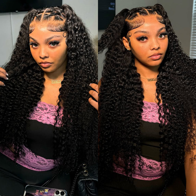 Ishow Pull Go 13x6 Full Lace Frontal Wig Deep Wave Human Hair Wigs Pre Everything Glueless Wig