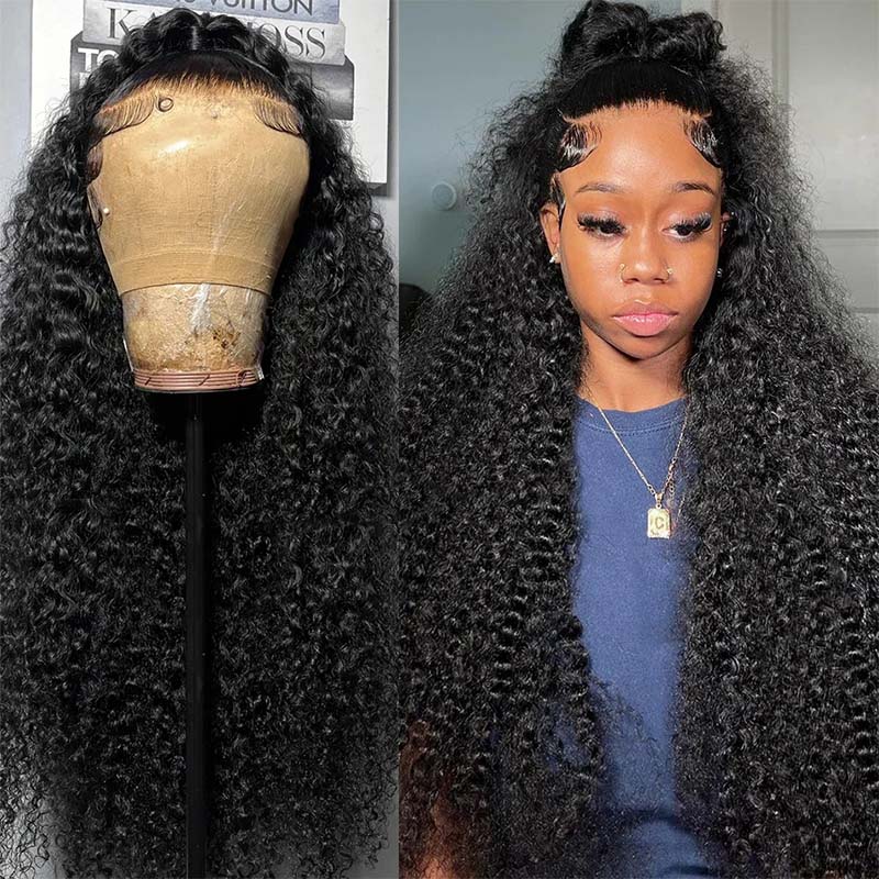 Ishow Brazilian Curly Hair Wig Styled On a Mannequin and Worn By a Model