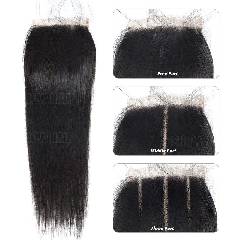 Ishow Hair 4X4 Lace Closure: Free, Middle and Three Part