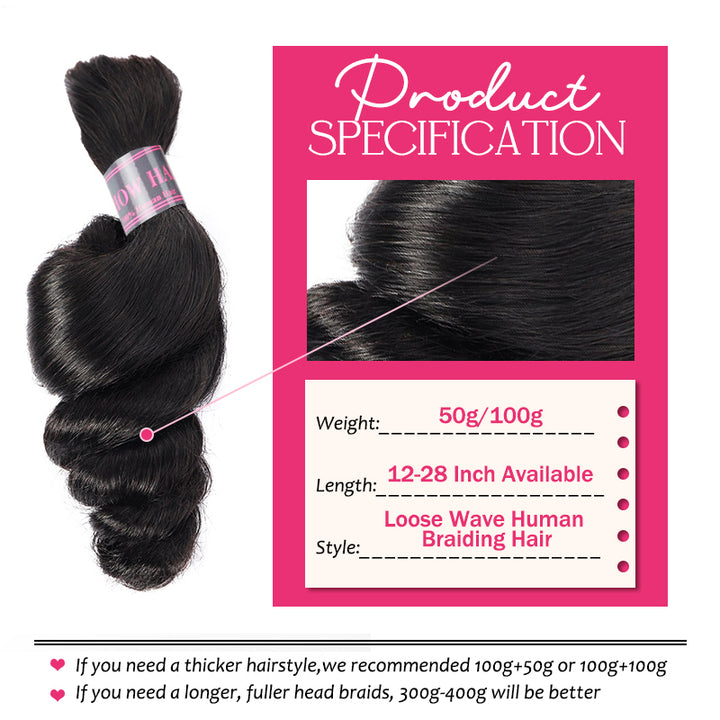 Ishow Loose Wave Braiding Hair Specifications