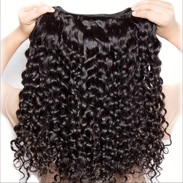Brazilian Deep Wave Human Hair Bundle With Defined Curls in Natural Black