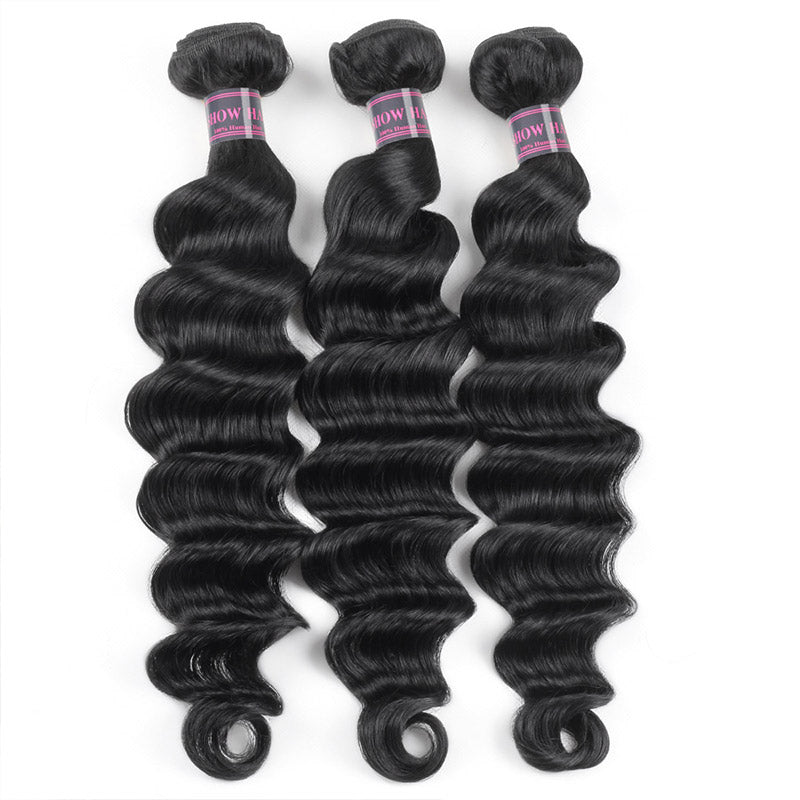 Three Bundles of Body Wave Black Human Hair Extensions for Ishow Flash Sale