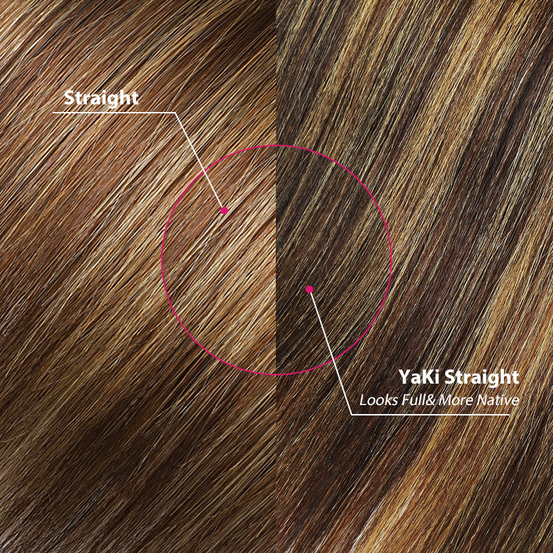 P4/27 Highlight Yaki Straight Hair Texture Comparison