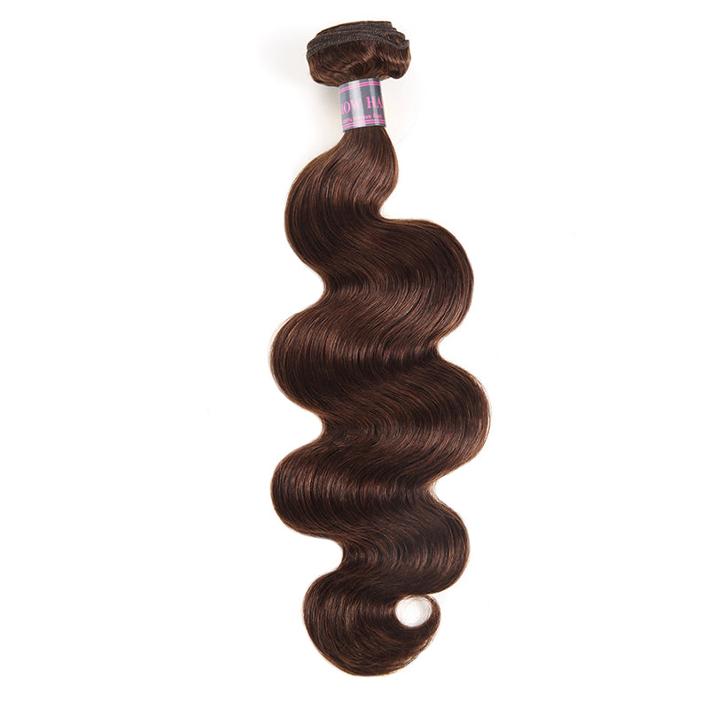 Ishow 4# Brown Human Hair Bundles, Body Wave Hair Extensions