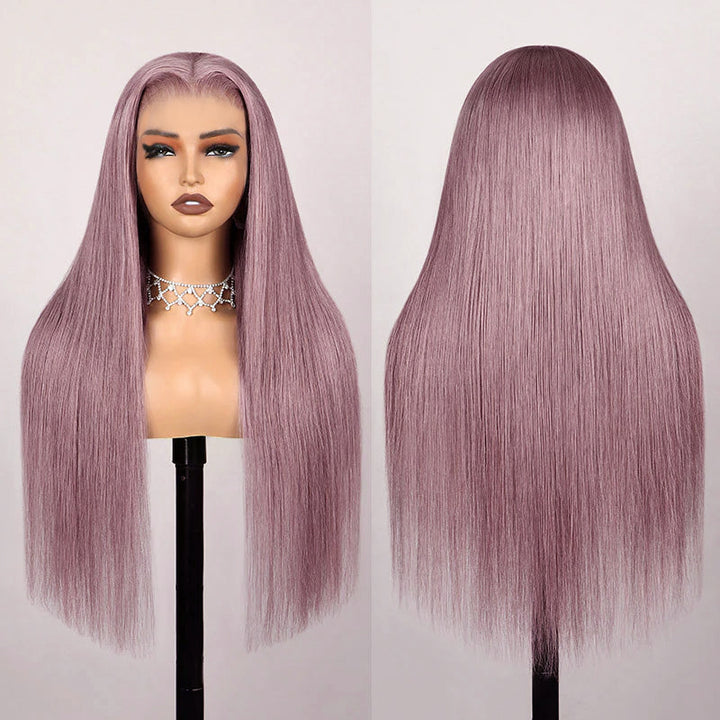 Ash Purple Straight Human Hair Wig | Ishow Hair