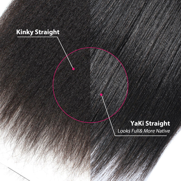 Kinky Straight vs Yaki Straight Human Hair Texture