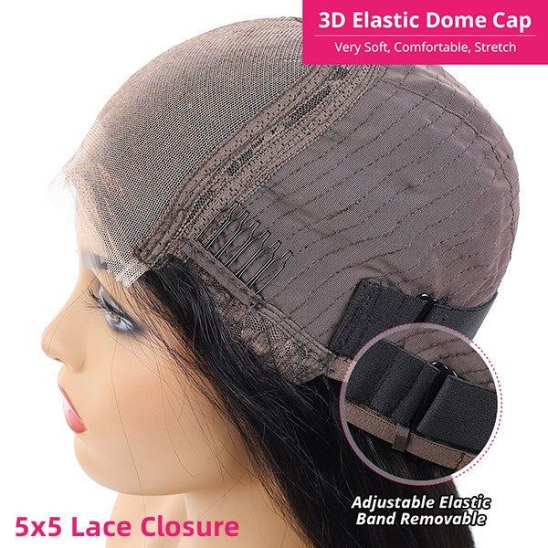 5X5 Lace Closure Wig Cap Featuring Adjustable Elastic Band and Anti-Slip Design