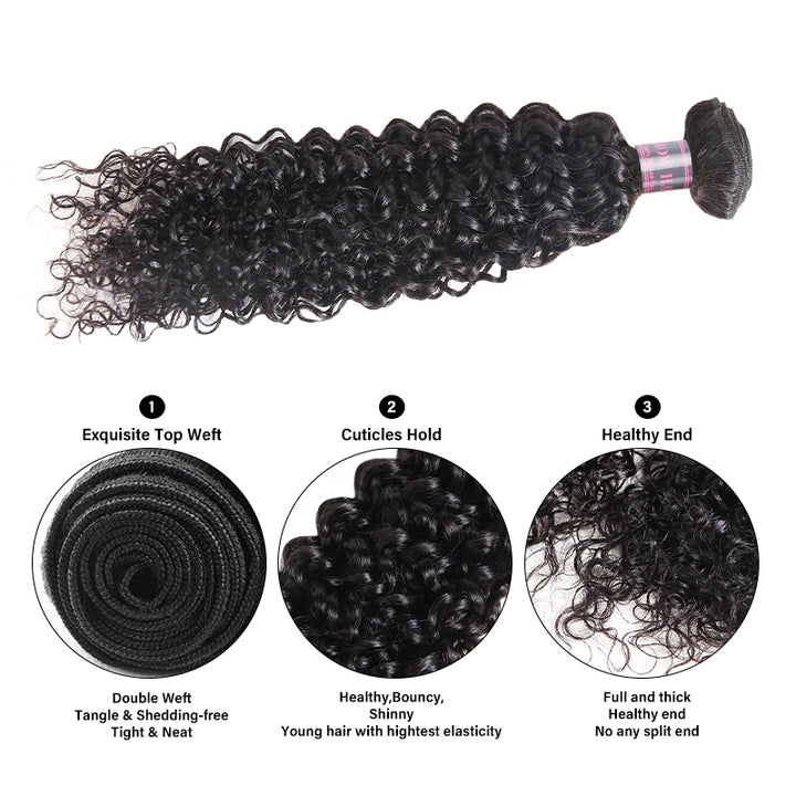 Kinky Curly 100% Human Hair Bundle With Healthy Ends and Minimal Shedding
