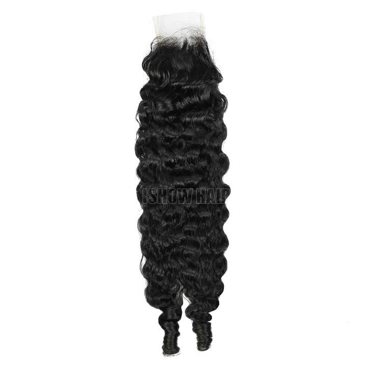 One Piece Ishow Burmese Curly 2x6 Lace Closure, Transparent Swiss Lace