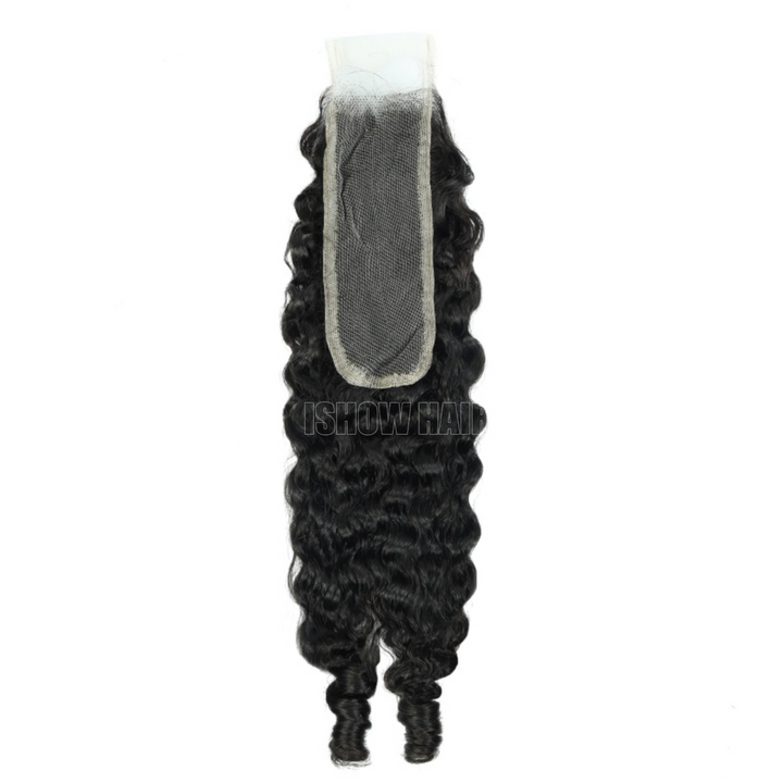 Burmese Curly 2x6 Deep Part Lace Closure Back Display