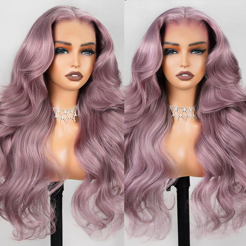 Ishow Ash Purple Body Wave Wig | HD Lace Front | Glueless