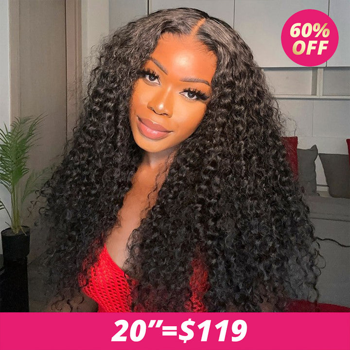 Kinky Curly Human Hair Wig Model With 60% Off Promotion