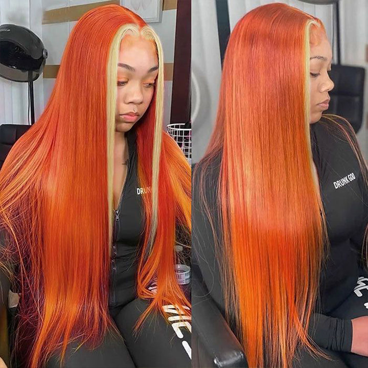 Ginger Wig 13x4 Blonde Human Hair Wigs Straight Hair Lace Front Wigs With Baby Hair